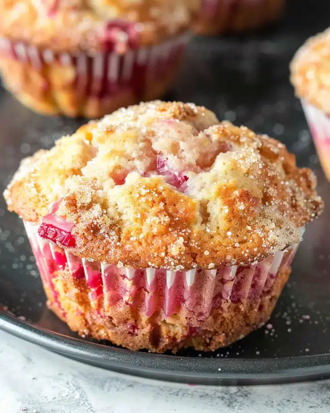 Rhubarb Muffins with Greek Yogurt