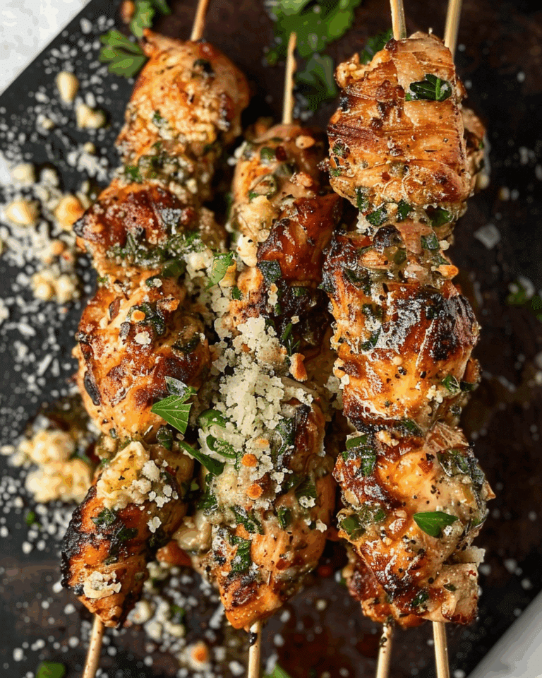 Garlic Parmesan Chicken Skewers