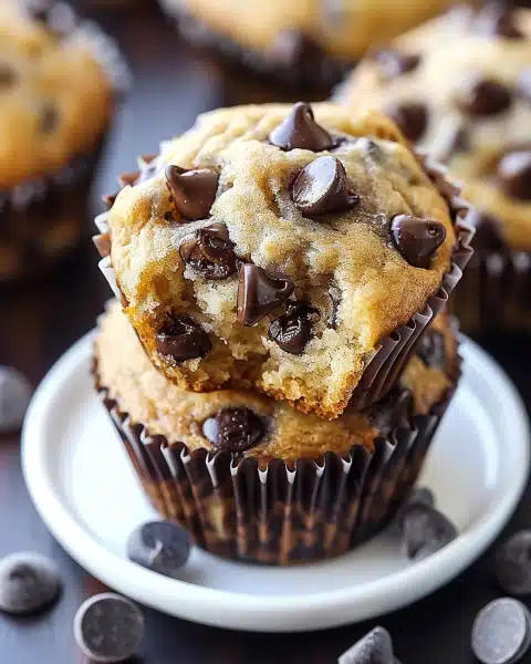 Healthy Banana Chocolate Chip Cottage Cheese Muffins