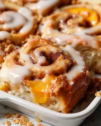 Peach Cobbler Cinnamon Rolls