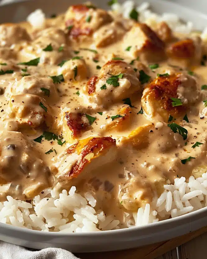 Creamy Smothered Chicken and Rice