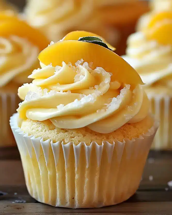 Golden Peach Cream Dream Cupcakes