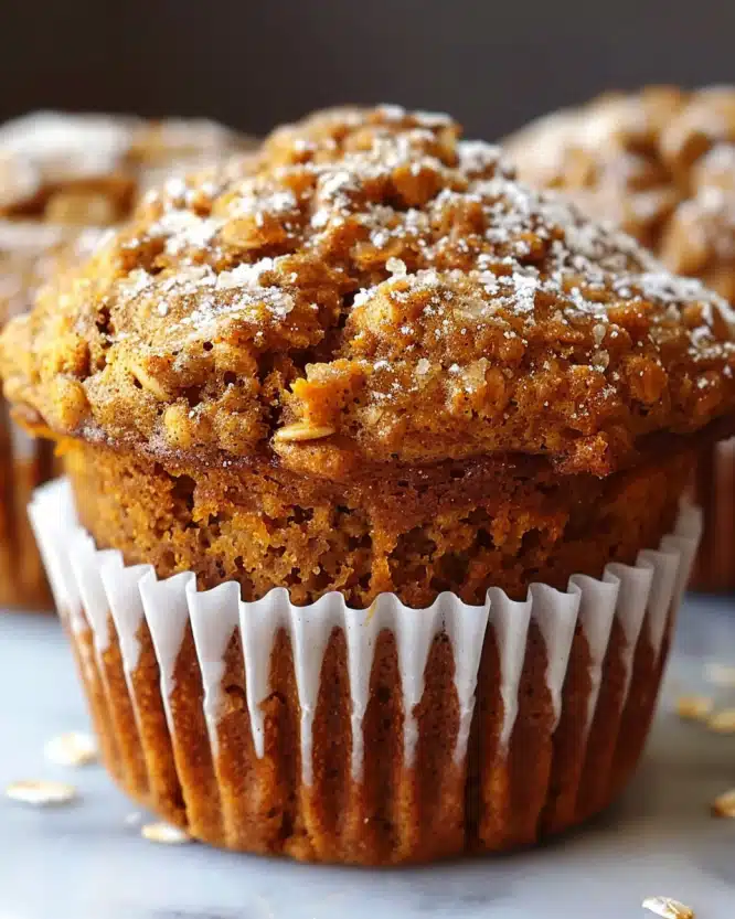 Pumpkin Oat Flour Muffins
