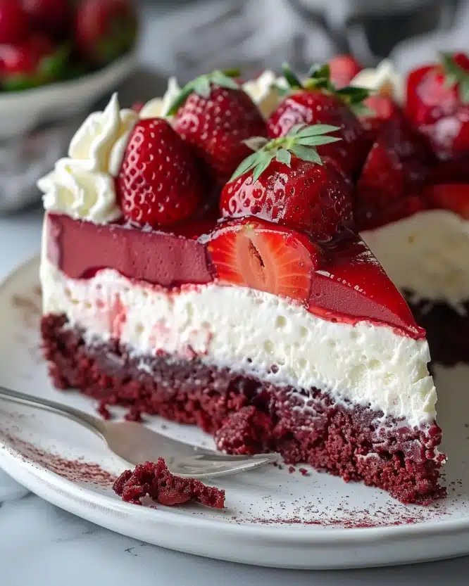 Red Velvet Strawberry Cheesecake