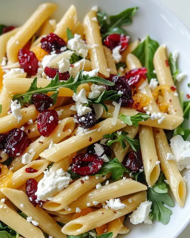 Feta & Cranberry Penne Salad with Orange Vinaigrette