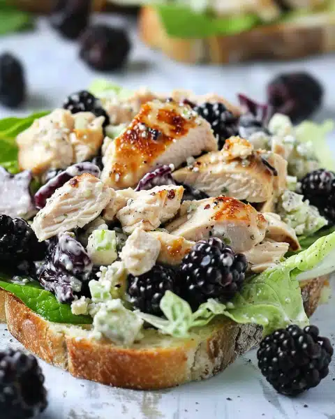 Low-Carb Blackberry Cottage Cheese Chicken Salad
