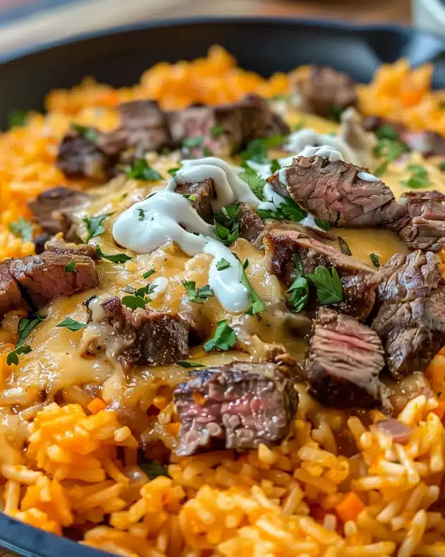 Steak Queso Rice