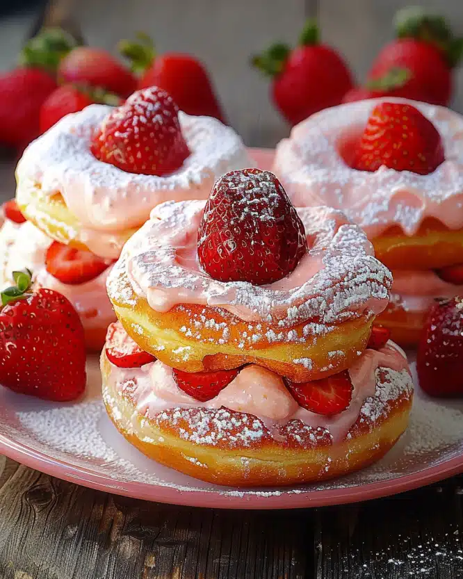 Strawberry Cheesecake Stuffed Donuts