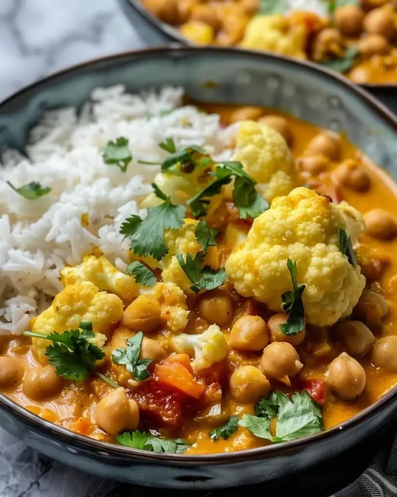 Cauliflower Chickpea Coconut Curry
