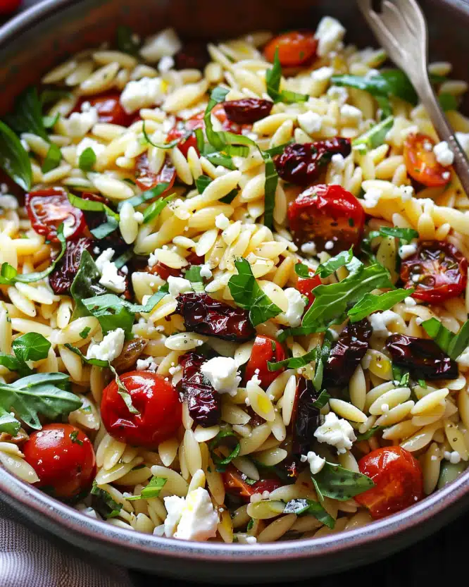 Orzo Delight with Sun-Dried Tomatoes & Feta