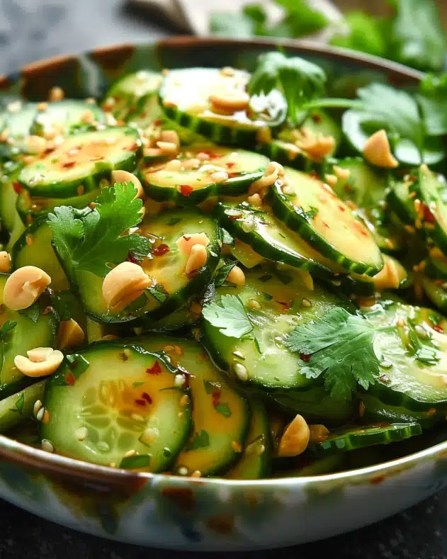 Refreshing Cucumber Salad with Spicy Peanut Dressing