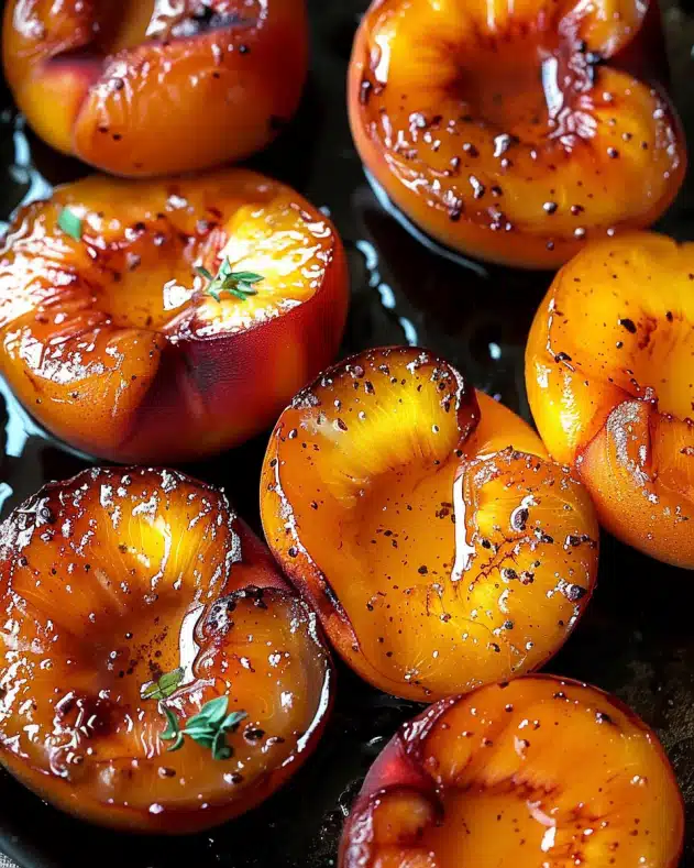Pan-Fried Peaches with Cinnamon and Maple