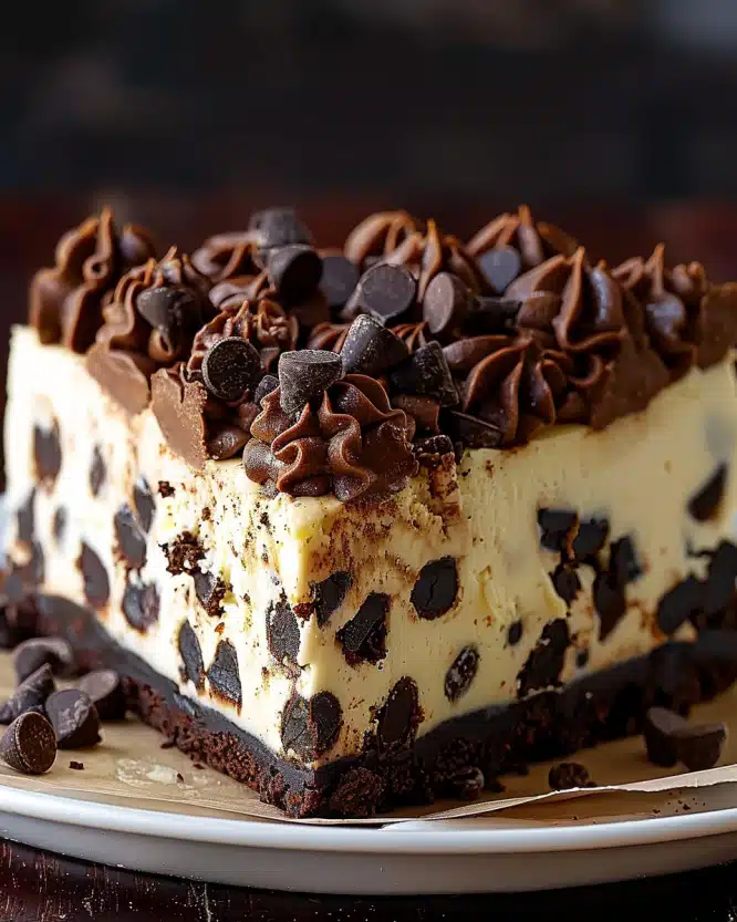 Brownie Layered Cookie Dough Cheesecake