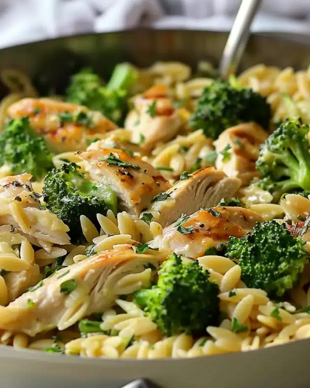 Cheesy Chicken Broccoli Orzo