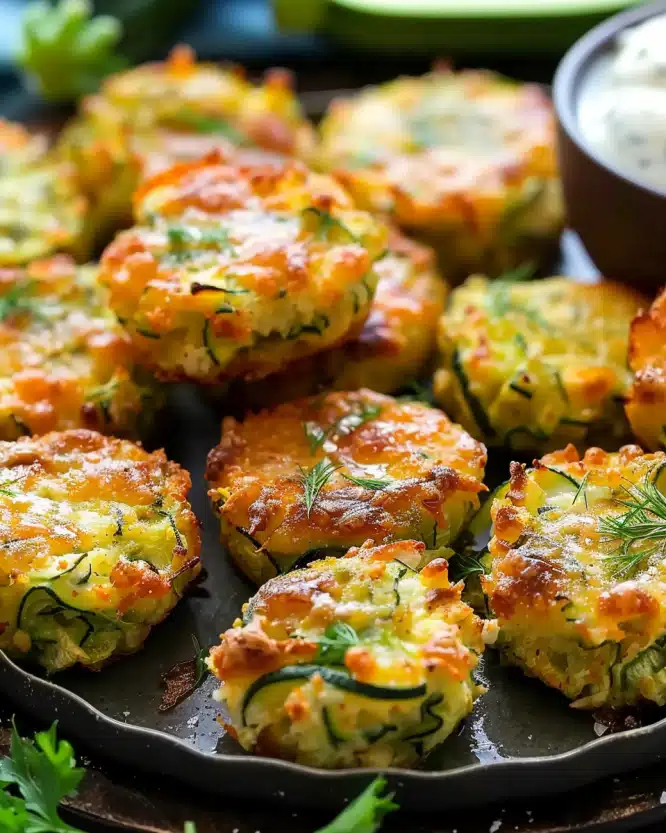 Cheesy Garlic Zucchini Bites