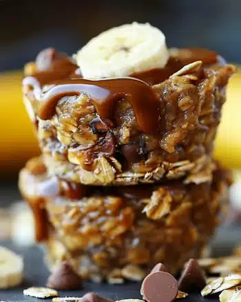 Peanut Butter Banana Baked Oatmeal Cups