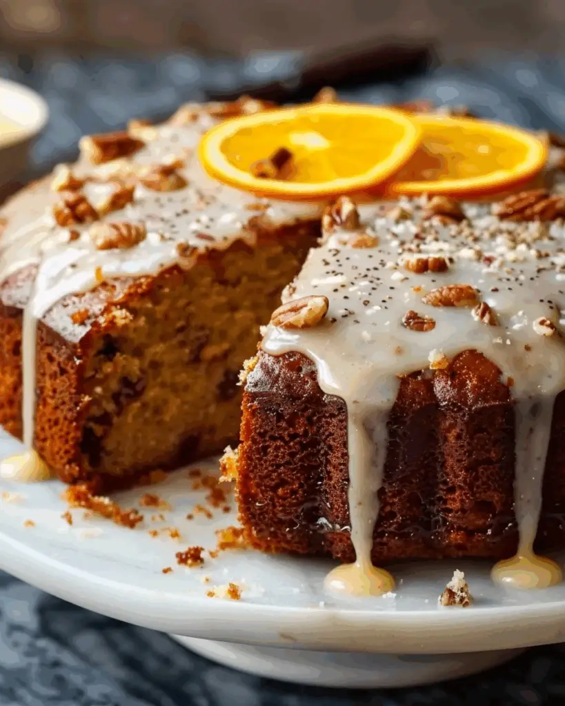 Walnut and Date Spice Cake with Orange Blossom Glaze