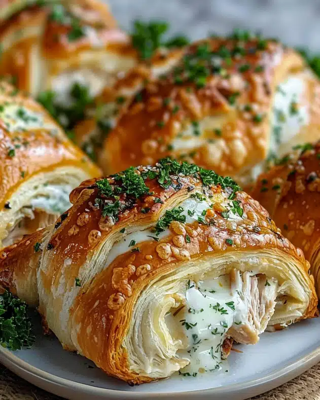 Creamy Garlic Herb Chicken Crescent Rolls