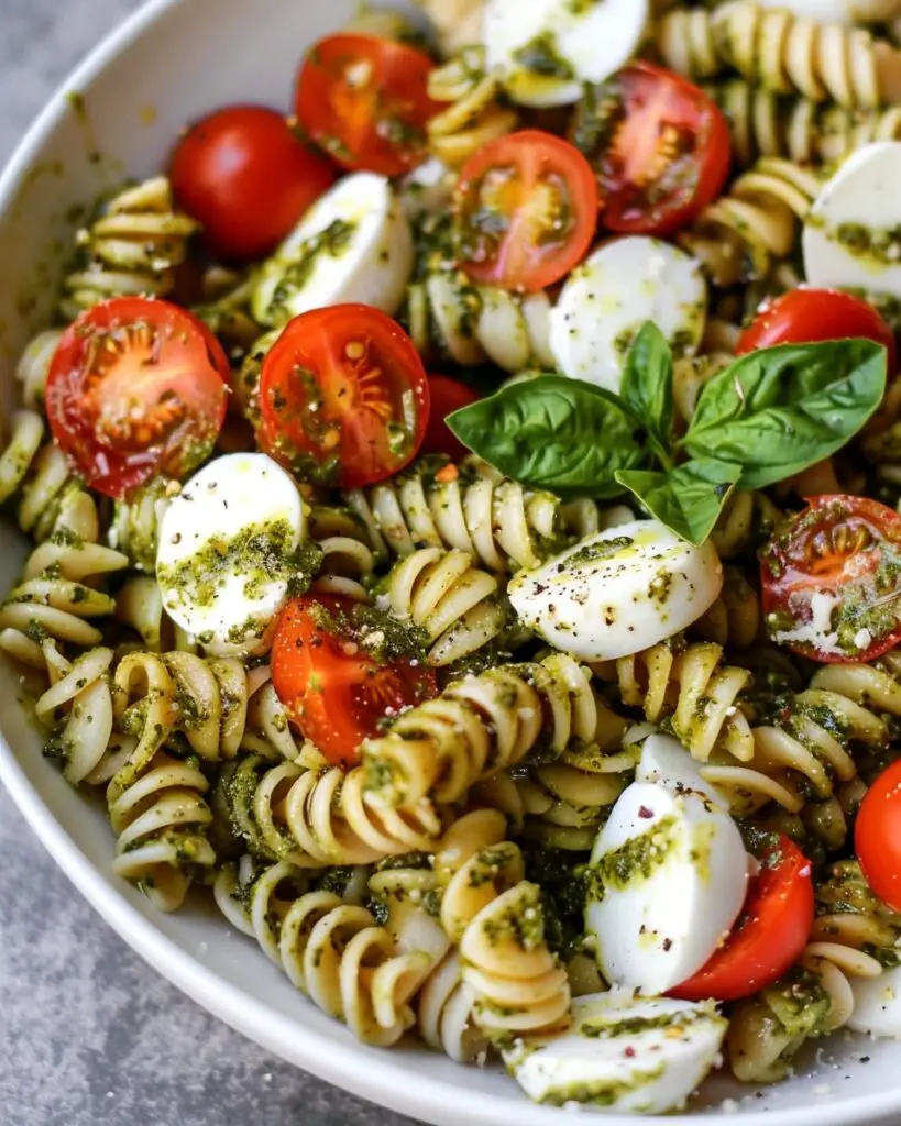 Pesto Caprese Pasta Salad