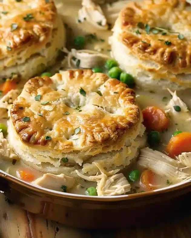 Chicken Pot Pie with Biscuits