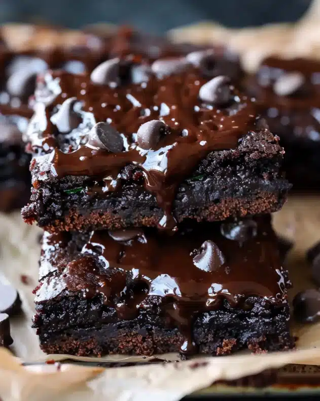 High-Protein Zucchini Brownies with Chocolate Glaze