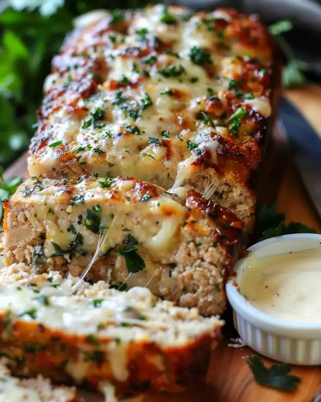 Melt-in-Your-Mouth Garlic Parmesan Chicken Meatloaf