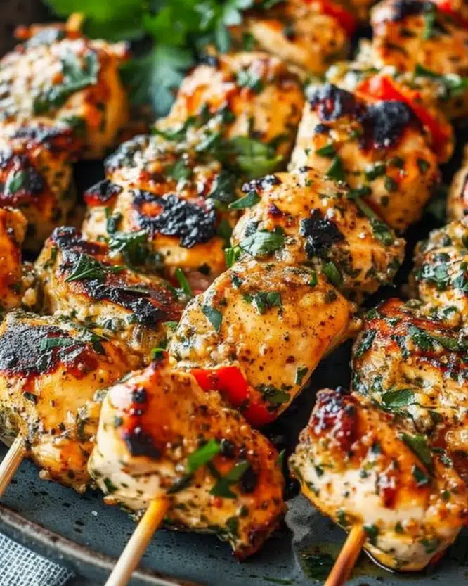 Ranch Garlic Parmesan Chicken Skewers