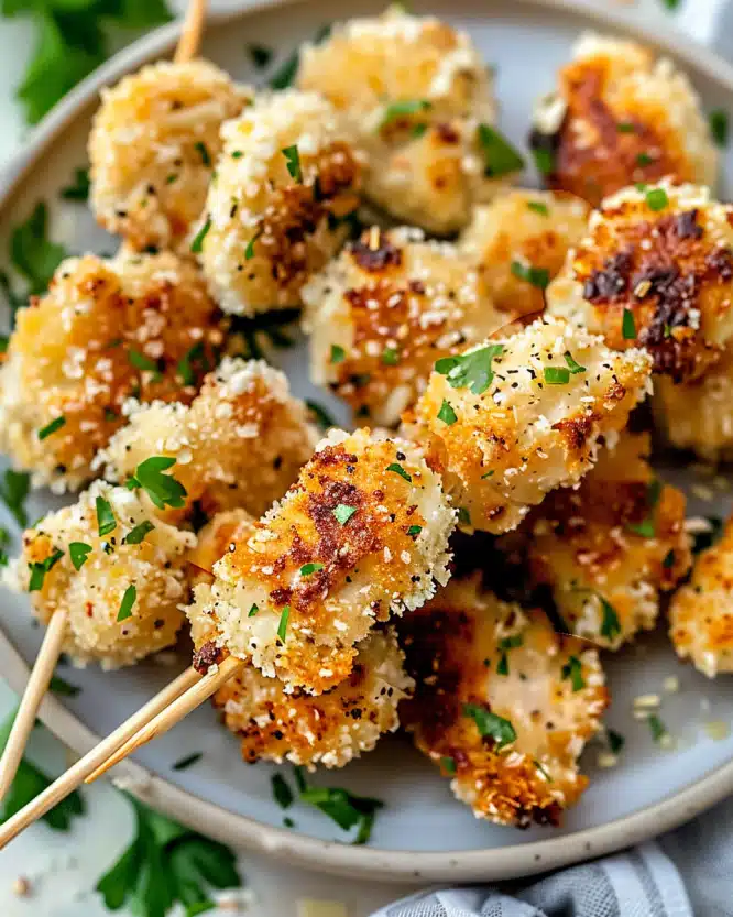 Crispy Air Fryer Garlic Parmesan Chicken Bites