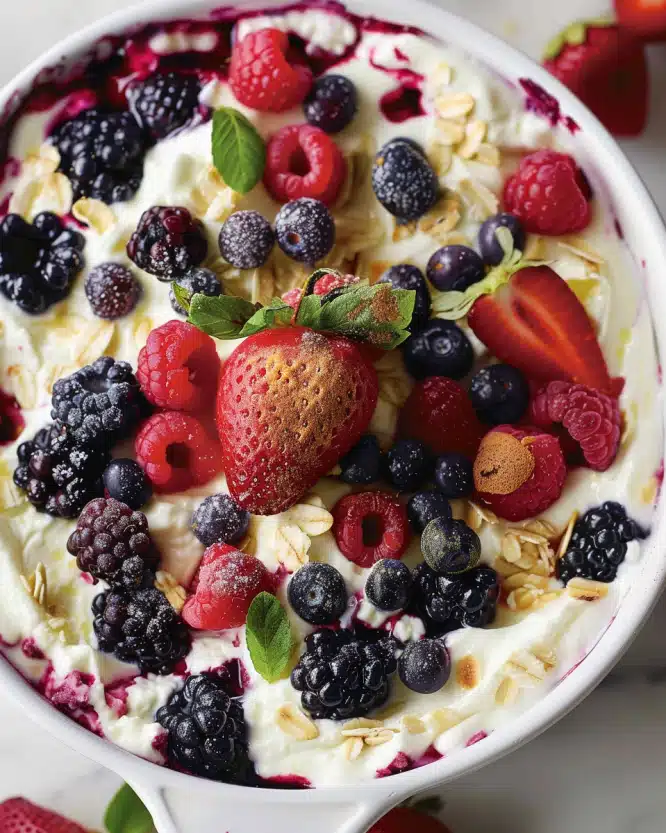 Baked Yogurt with Mixed Berries