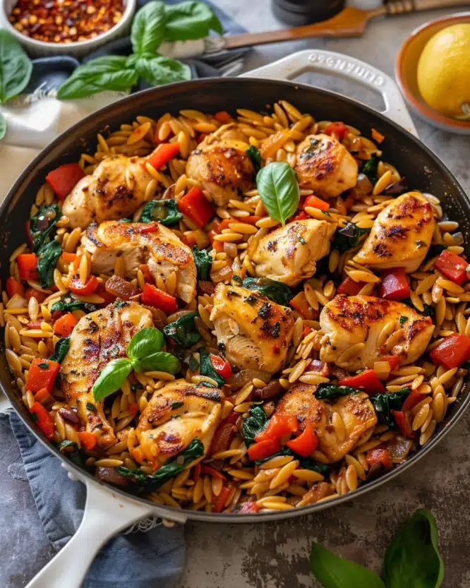 One-Pan Chicken Orzo Dinner