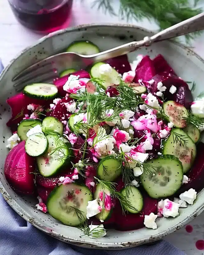 Beet Salad with Feta, Cucumbers, and Dill