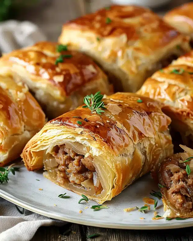 French Onion Sausage Rolls