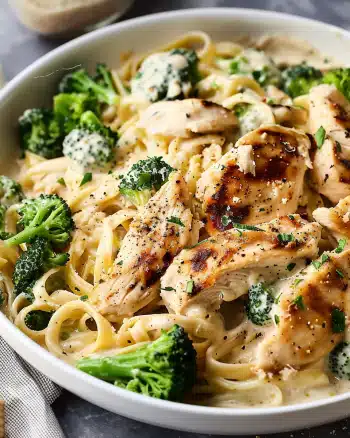 Skinny Chicken Broccoli Alfredo