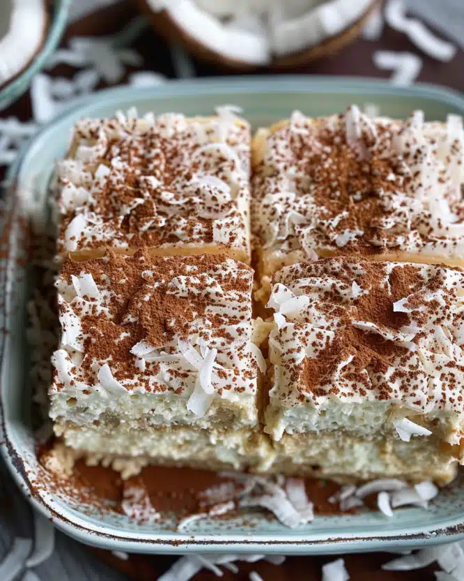 Coconut Rum Coquito Tiramisu