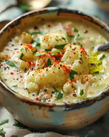 Mediterranean-Style Cauliflower Soup