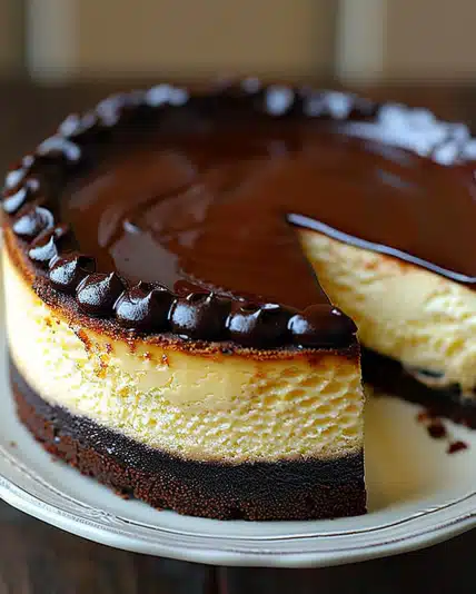 Delightful Boston Cream Pie Cheesecake-Cake Recipe