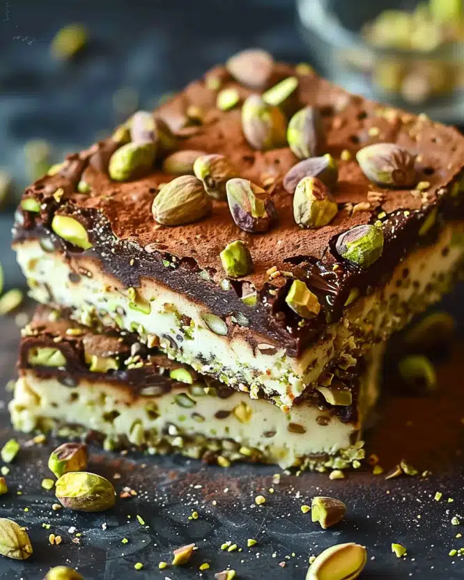No‑Bake Pistachio Brownies
