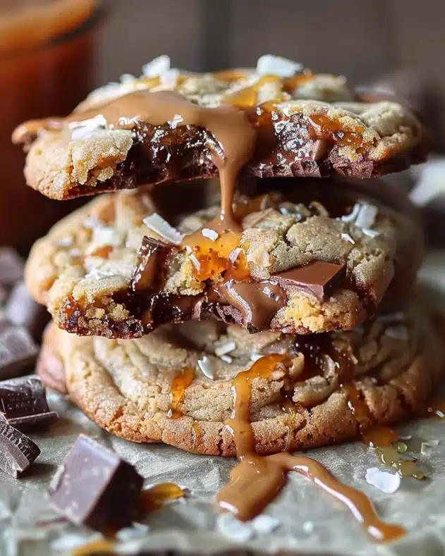 Caramel Coconut Chocolate Cookies