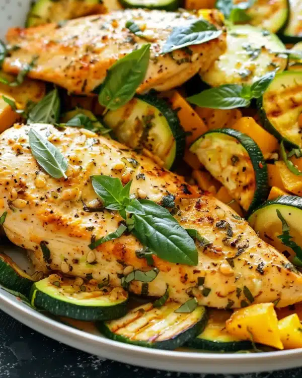 Healthy Chicken Breast with Zucchini and Squash