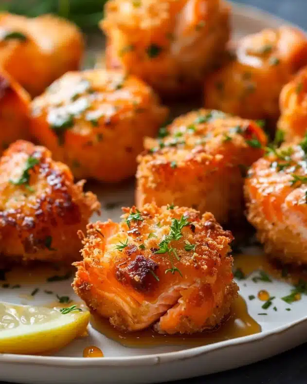 Hot Honey Salmon Bites