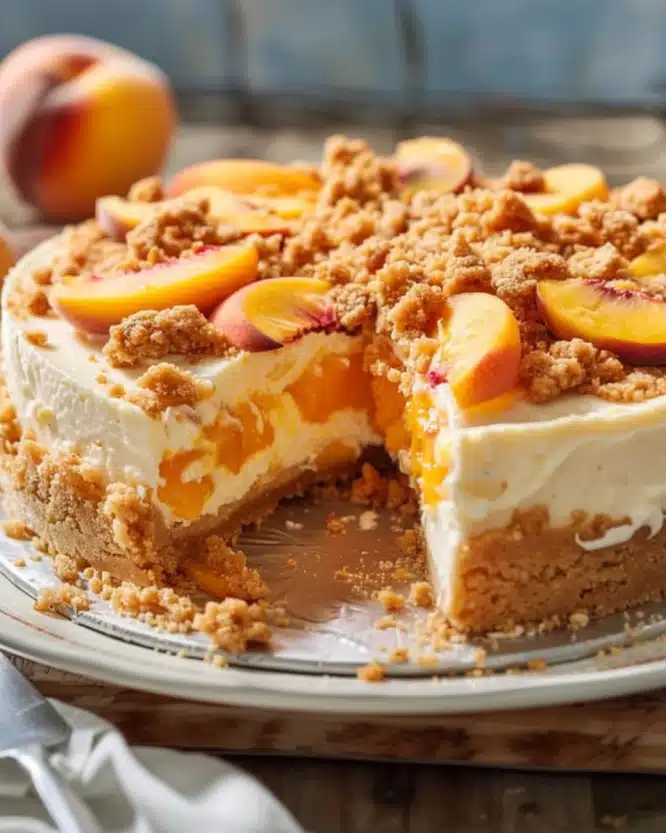 Peach Crumb Cheesecake