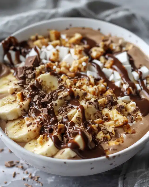 Thick & Creamy Snickers Smoothie Bowl