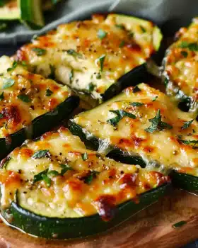 Keto Cheesy Garlic Zucchini Steaks