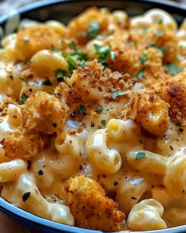 Creamy Honey Pepper Chicken Mac and Cheese