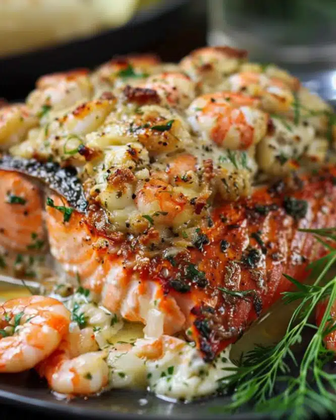 Crab & Shrimp Stuffed Salmon