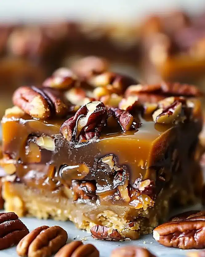Easy Caramel Pecan Turtle Bars