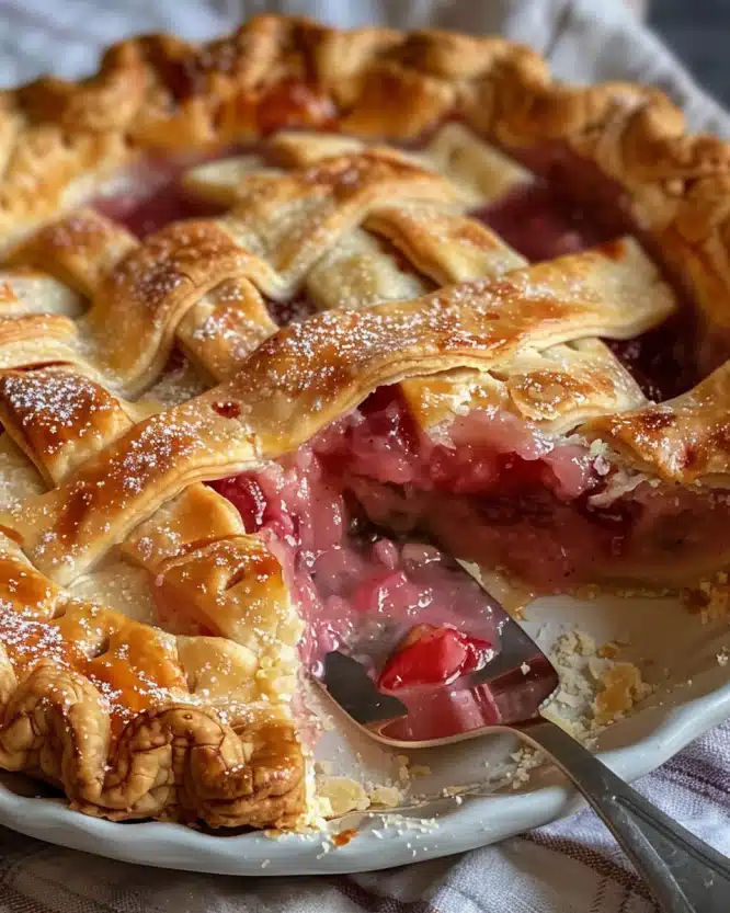 No-Crust Rhubarb Pie