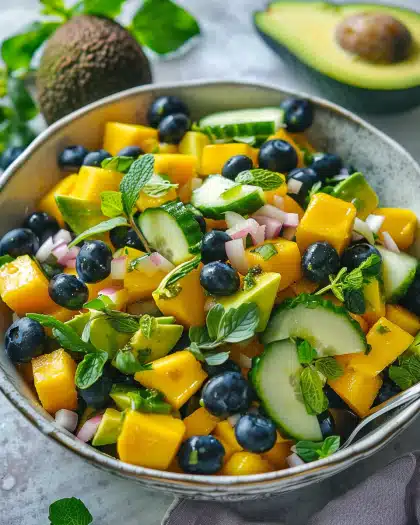Mango Cucumber Salad with Blueberry and Avocado