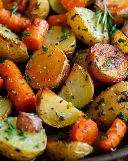 Garlic Herb Roasted Potatoes, Carrots, and Zucchini