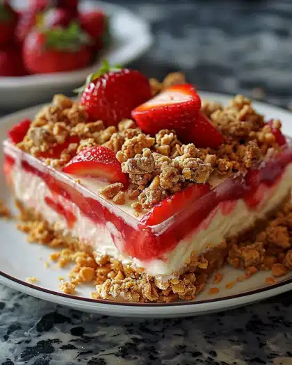 Strawberry Crunch Cheesecake Delight